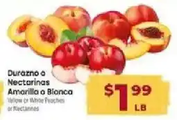 Cardenas Durazno o Nectarinas Amarilla o Blanca offer