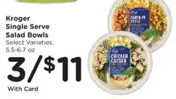 Dillons Kroger single serve salad bowls offer