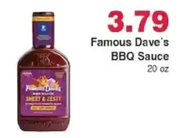 Piggly Wiggly Famous Dave's BBQ Sauce offer