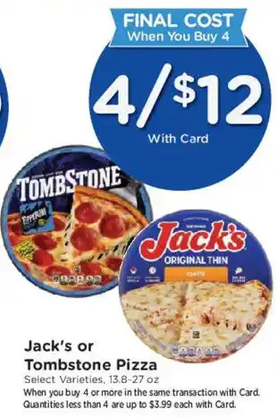 Mariano's Jack's or Tombstone Pizza offer