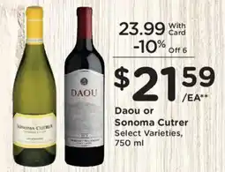 King Soopers Daou or Sonoma Cutrer offer