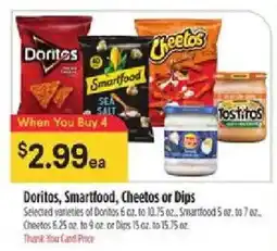 Bashas' Doritos, Smartfood, Cheetos or Dips offer
