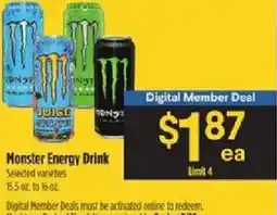 Bashas' Monster Energy Drink offer