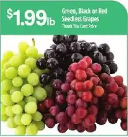 Bashas' Green, Black or Red Seedless Grapes offer