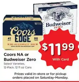 King Soopers Coors Edge or Budweiser Zero offer