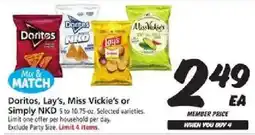 Safeway Doritos, Lay's, Miss Vickie's or Simply NKD offer