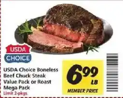 Safeway Usda choice boneless beef chuck steak offer