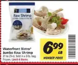 Safeway Waterfront Bistro jumbo raw shrimp offer