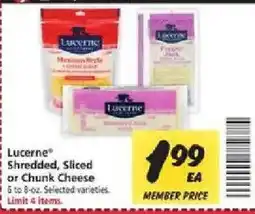 Safeway Lucerne shredded, sliced or chunk cheese offer