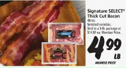 Safeway Signature Select Thick Cut Bacon offer