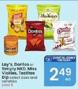 Albertsons Lay's Doritos or Simply NDK, Miss Vickies, Tostitos offer
