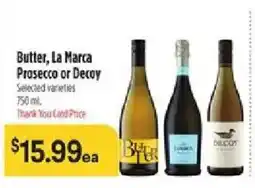 Bashas' Butter, La Marca Prosecco or Decoy offer