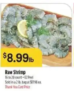 Bashas' Raw Shrimp offer