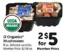 Safeway O Organics Mushrooms offer