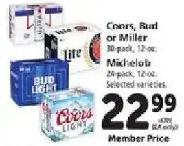 Safeway Coors, Bud or Miller offer