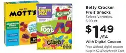 King Soopers Betty Crocker fruit snacks offer