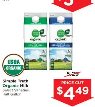 Mariano's Simple Truth Organic Milk offer