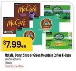 Bashas' McCafé, Donut Shop or Green Mountain Coffee K-Cups offer