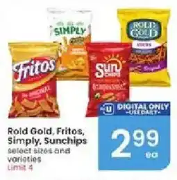 Albertsons Rold Gold, Fritos, Simply, SunChips offer