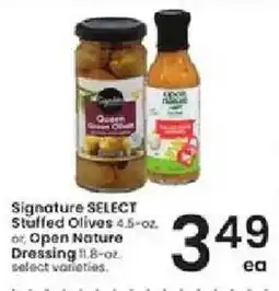 Albertsons Signature Select Stuffed Olives or Open Nature Dressing offer