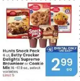 Albertsons Hunts Snack Pack Betty Crocker offer