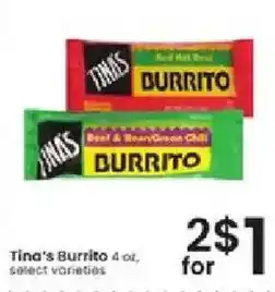 Albertsons Tina's Burrito offer