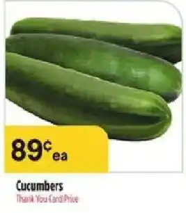 Bashas' Cucumbers offer