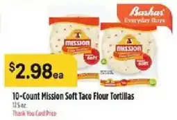 Bashas' Mission soft taco flour tortillas offer