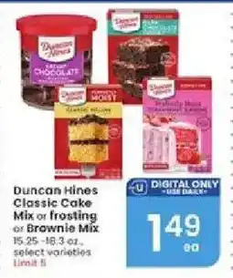 Albertsons Duncan Hines Classic Cake Mix or Frosting or Brownie Mix offer