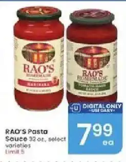 Albertsons Rao's pasta sauce offer