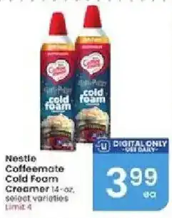Albertsons Nestle coffeemate cold foam creamer offer