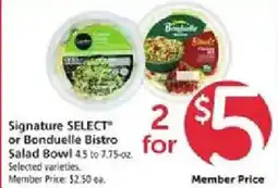 Safeway Signature Select or Bonduelle Bistro Salad Bowl offer