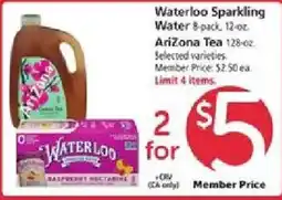 Safeway Waterloo Sparkling Water offer