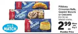 Safeway Pillsbury Cinnamon Rolls, Grands! Biscuits or Crescents offer