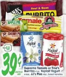 Jewel-Osco Supreme Tamale or Tina's Burritos or Yoplait Yogurt offer