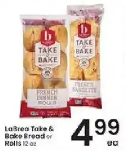 Albertsons LaBrea Take & Bake Bread or Rolls offer