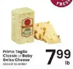 Albertsons Primo Taglio Classic or Baby Swiss Cheese offer