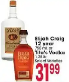 Jewel-Osco Elijah Craig or Tito's Vodka offer