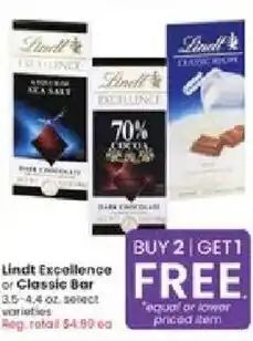 Albertsons Lindt Excellence or Classic Bar offer