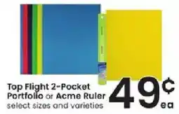 Albertsons Top Flight 2-Pocket Portfolio or Acme Ruler offer
