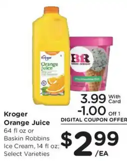 Mariano's Kroger Orange Juice or Baskin Robbins Ice Cream offer
