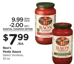 Mariano's Rao's Pasta Sauce offer