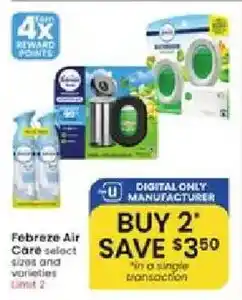 Albertsons Febreze Air Care select sizes and varieties offer