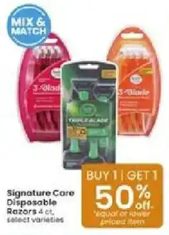 Albertsons Signature Care Disposable Razors offer