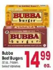 Jewel-Osco Bubba Beef Burgers offer