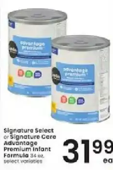 Albertsons Signature Select or Signature Care Advantage Premium Infant Formula offer