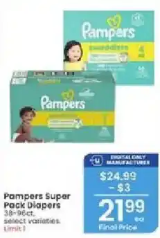 Albertsons Pampers Super Pack Diapers offer