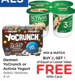 King Soopers Dannon YoCrunch or Activia Yogurt offer
