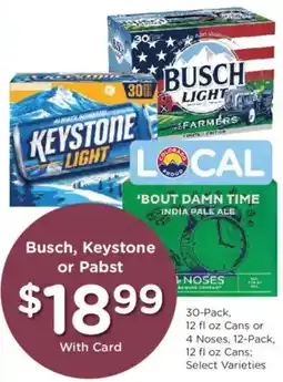 King Soopers Busch, Keystone or Pabst offer