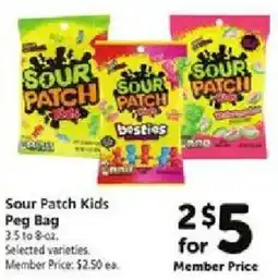 Safeway Sour Patch Kids Peg Bag offer